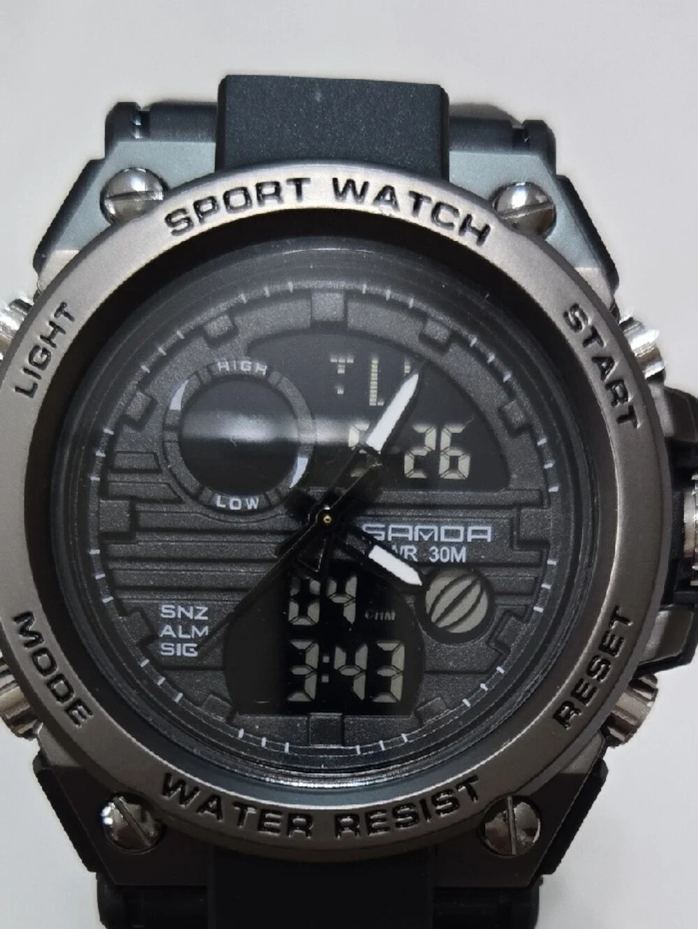 SANDA Fashion Watch - Black & Silver Accent